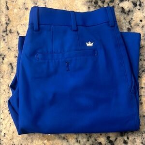 Peter Millar Royal Blue Pants with Crown Logo. Summer Comfort, wicking material
